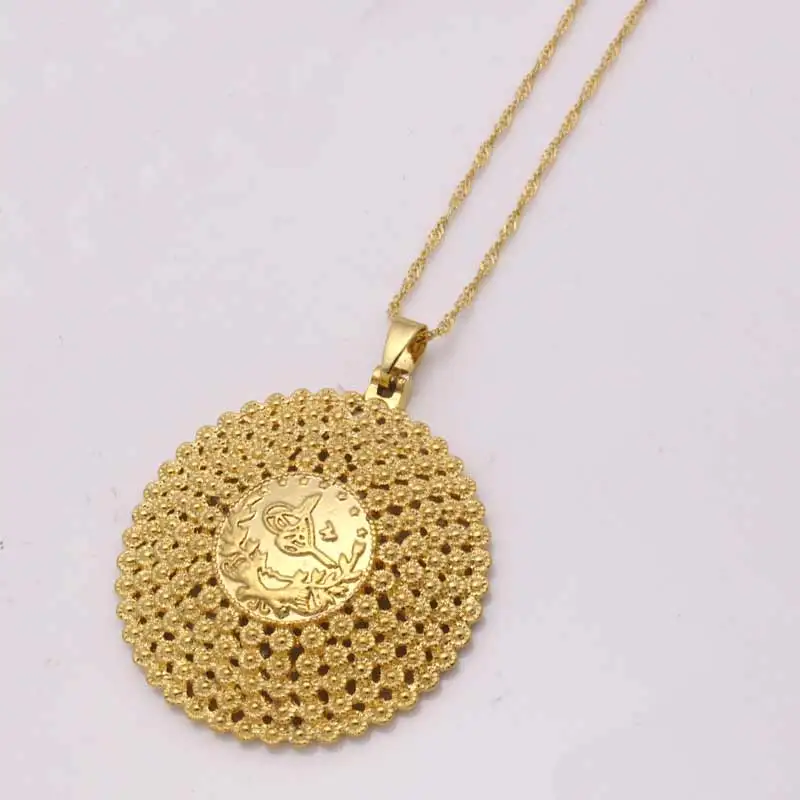 ZKD Ислам Мусульманские турки круглый кулон ожерелье Арабская монета для женщин золотой цвет индейки монеты ювелирные изделия