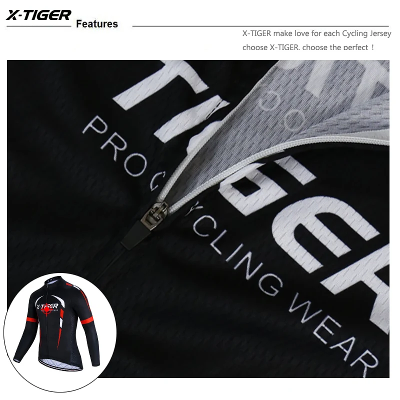 X-Tiger зимний флисовый комплект для велоспорта с длинным рукавом, одежда для горного велосипеда, Термоодежда из флиса для гонок, велосипедная одежда