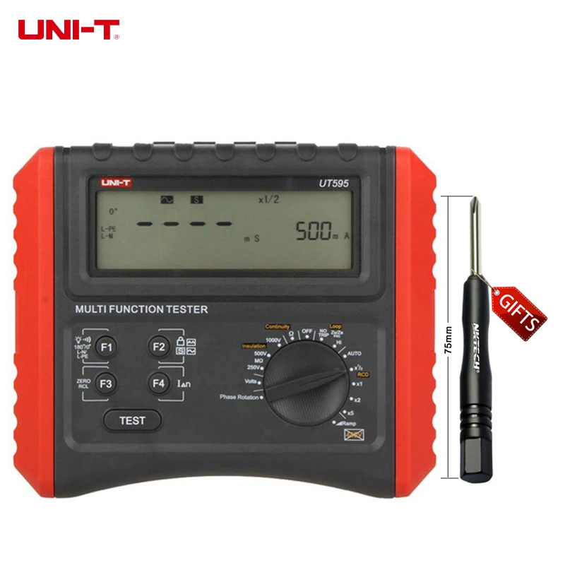 

DHL Free Shipping UNI-T UT595 Multifunction Loop Testers Earth Ground Line Loop Impedance Tester Insulation Resistance Meter