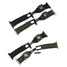 Браслет для выживания пояс многофункциональный компас термометр держать Безопасность Мини Инструмент регулируемый Соединительный ремень