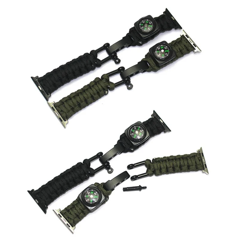 

Outdoor Survival Bracelet Belt Multifunctional Of Compass Thermometer Keep Safety Mini Tool Adjustable Connector Belt