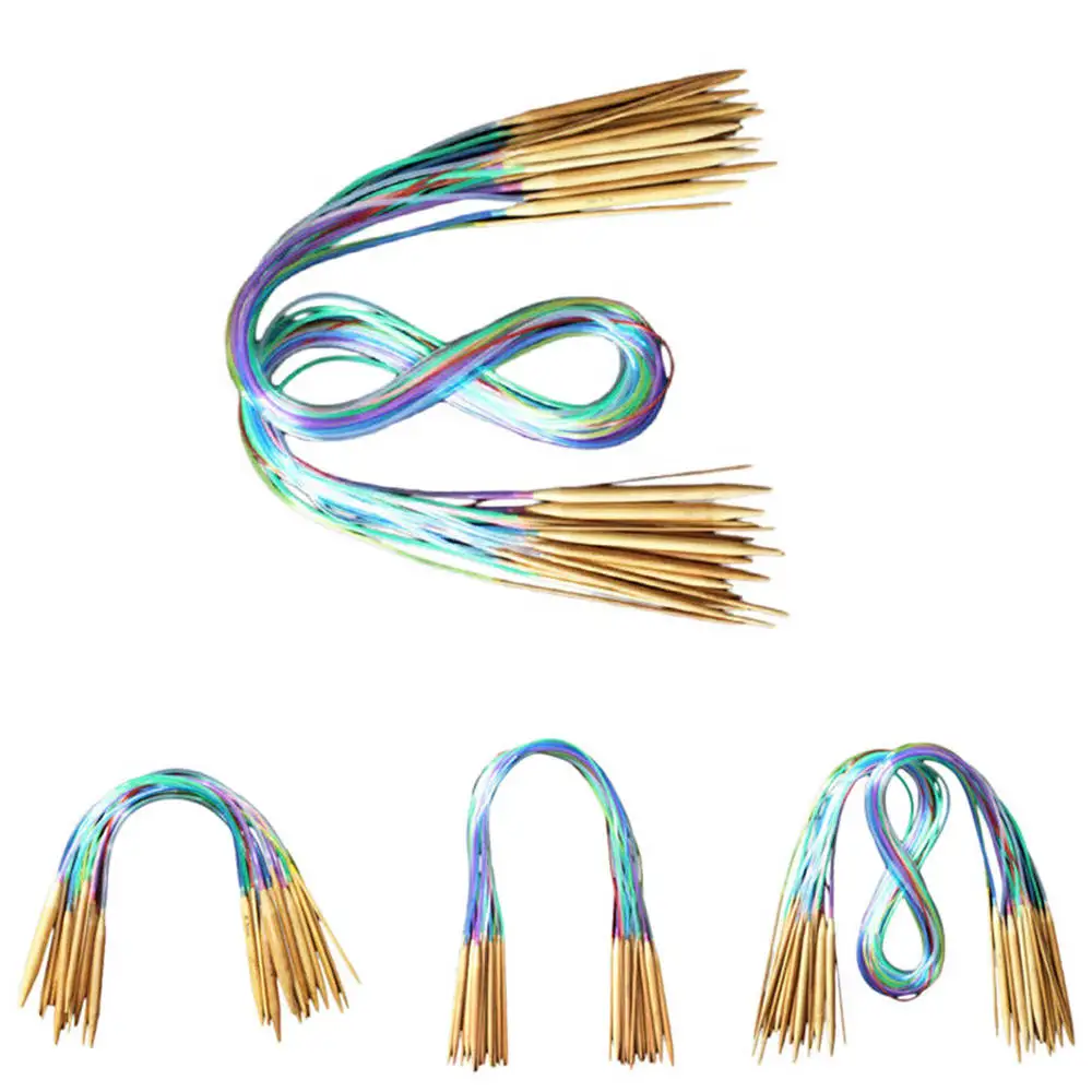 18 pcs/set Circular Knitting Needles Circular Pins Crochet Pins Needlework for Knitting DIY Weaving Pin Needle Craft Tools