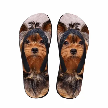 

Customized Mens Leisure Beach Flip-flips Fashion 3D Animal Dog Owl Printed Rubber Slippers for Male Outside Water Flip Flops
