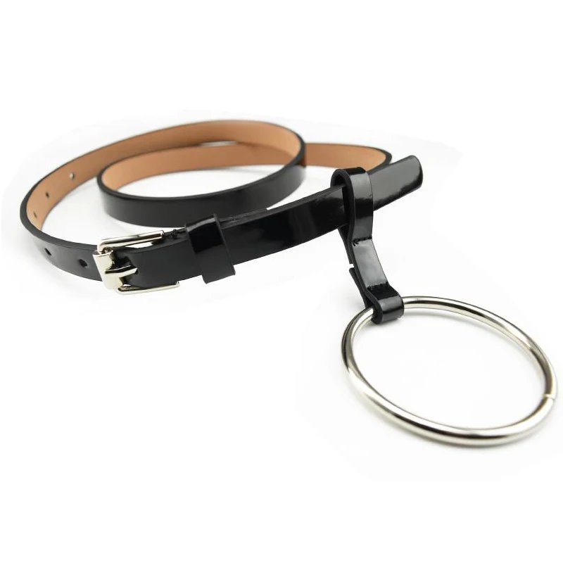 

GETSRING 2017 Fashion Women Leisure Ring Circle Pu Leather Ring Buckle Metal Belt All-match Summer