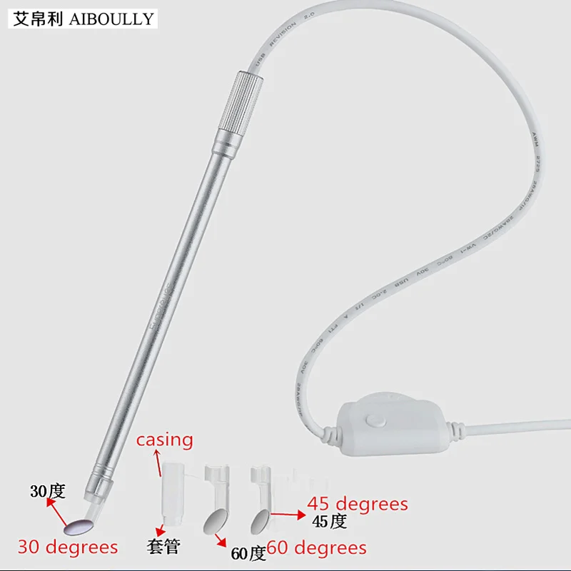  AIBOULLY 1-500x Electronic Magnifying Glass 7mm Endoscope Gynecological Microscope Ear Nose Nose An