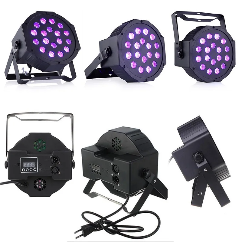 4X Lot Stage Light 18*3W UV Ultra Voliet LED Par Light DJ Bar Par Can DMX Disco Light Purple LED Light Par Projector