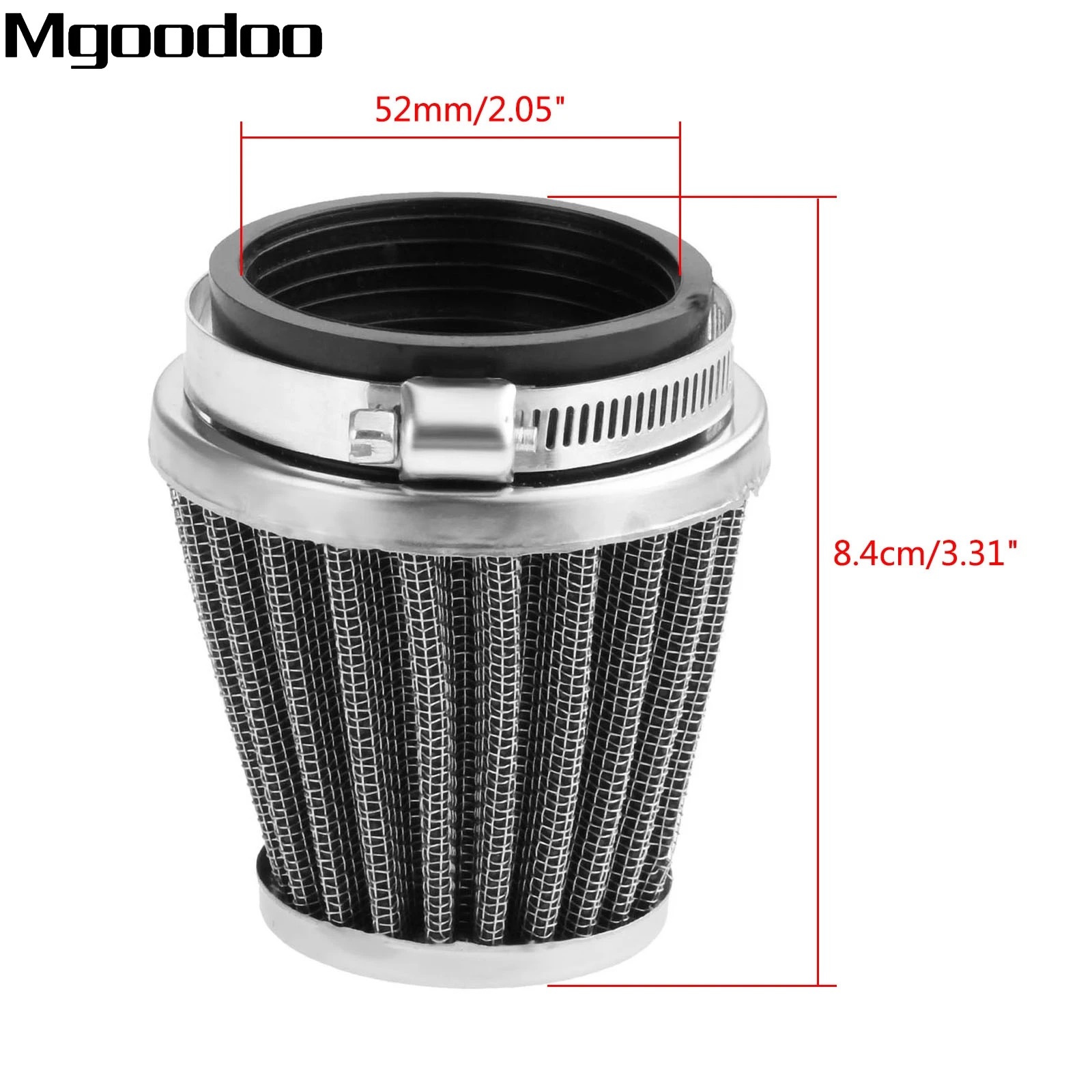 Mgoodoo 52mm Double Layer Steel Air Filter Gauze Clamp on Air Cleaner ...