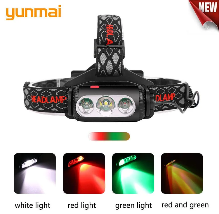 

NEW YUNMAI Outdoor camping Portable mini XPE+COB LED Headlamp USB charging Fishing LED T6 headlights flashlight