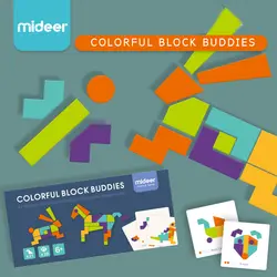 Mideer красочные Buddies стволовых Игра-Головоломка Детские Развивающие головоломки Пазлы разведки игрушечные лошадки 6 лет +