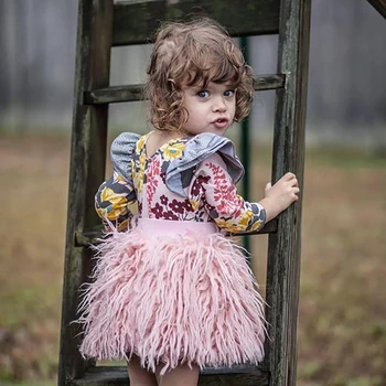 

2018 Tutu Skirts Baby Girl Pettiskirts Kids Cute Princess Clothes Birthday Gift Toddler Ball Gown Party Pink Plush Fringed Skirt
