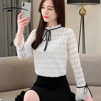

new lace blusas mujer de moda 2018 blouse lace long sleeve womens clothing elegant womens tops and blouses female shirts 1734 50