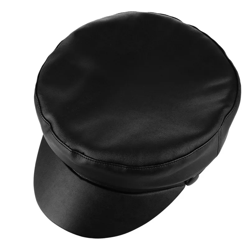 Женская кепка GEMVIE из искусственной кожи в стиле милитари, плоская кепка для женщин, Классическая Кепка для моряков