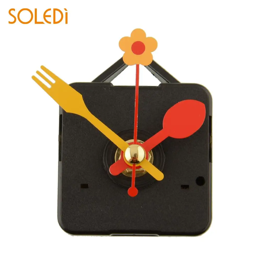 

Clock Movement Mechanism Replacement Repair Parts Spoon Short Hands DIY Folk Flower Wallpaper Wall Clock Home Decor