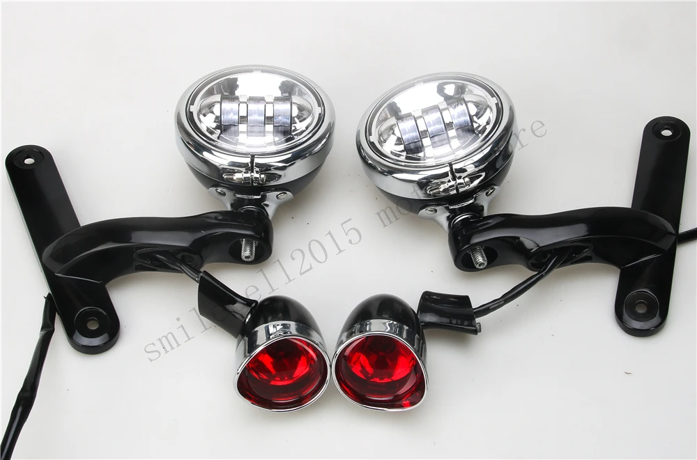 Auxiliary Spot Fog Light Bracket For Tourng Street Glide FLHX Road King FLHR