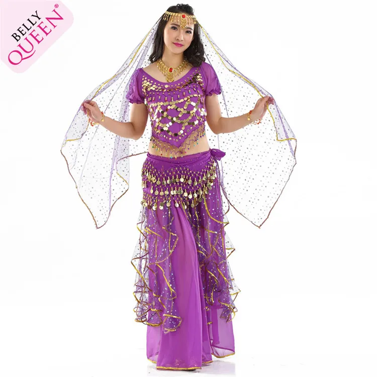 6 цветов, костюмы для танца живота, Восточная юбка для выступлений, соревнования, индийское платье Болливуда, костюм для танца живота, набор, племенной костюм