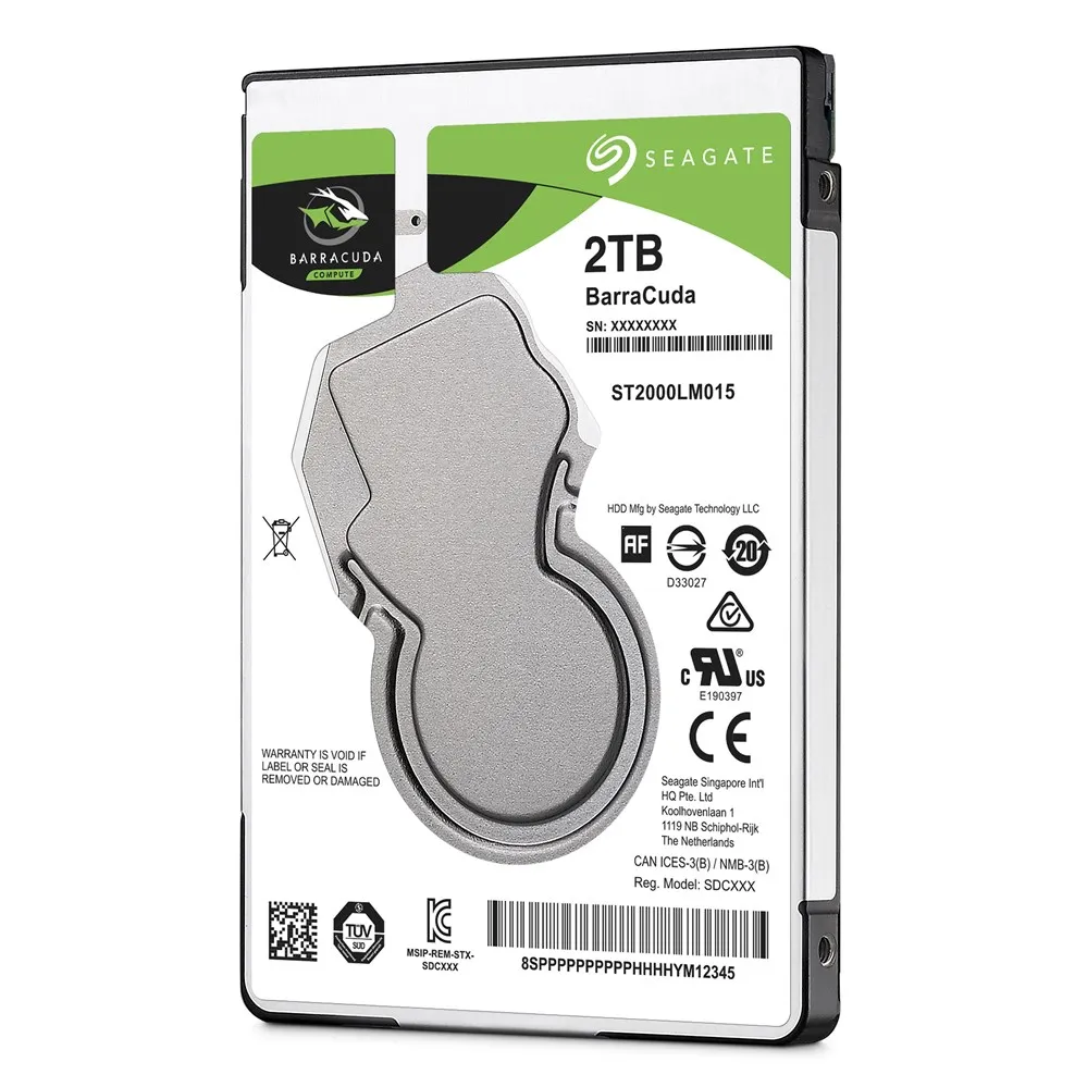 

Seagate Barracuda BarraCuda 2.5", 2.5", 2000 GB, 5400 RPM, Serial ATA III, 128 MB, Unidad de disco duro