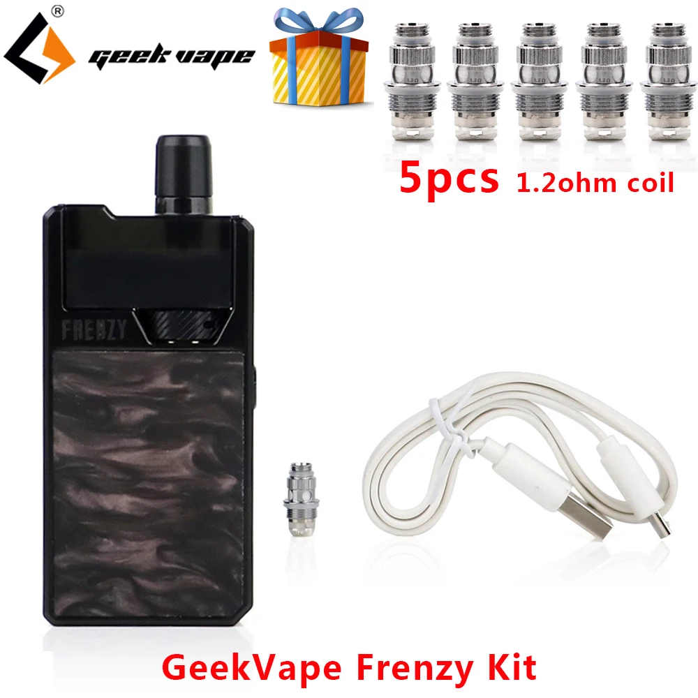 

GeekVape Frenzy Kit 2ml Cartridge & 950mA Vape Pod fit Frenzy SS316Lm coil Electronic Cigarette Vape Kits