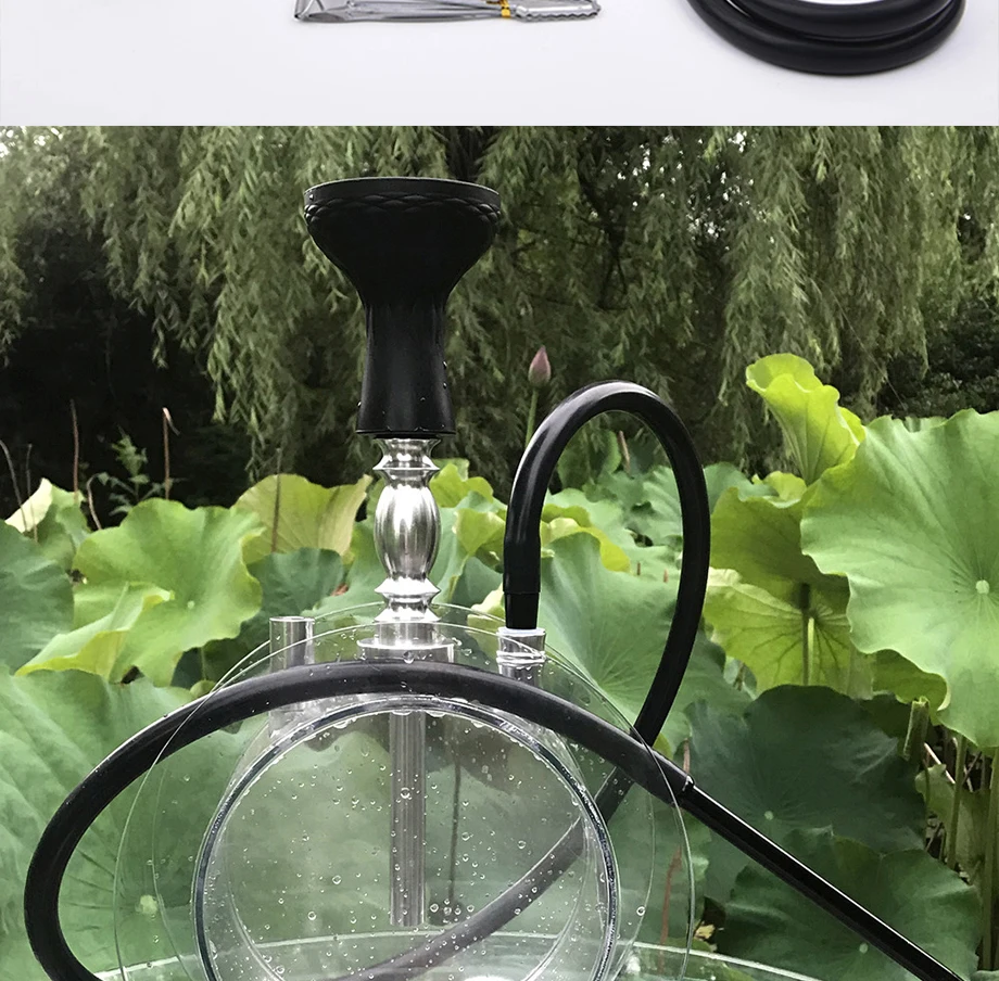 Круглый акриловый кальян набор водяная трубка-кальян с Sheesha силиконовая чаша шланг металлические щипцы Chicha Narguile Cachimba аксессуары