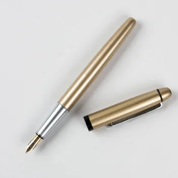 

Wing Sung Luxury Brand Silver Stainless Steel Fountain Pen 0.5mm Nib School Office Name Ink Pens Gift Stationery