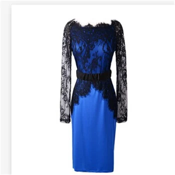 

Blue Purple Red Pencil Vestidos Sexy Lace Casual Clothing 2017 Autumn Evening Party Bandage Bodycon Women's Dresses
