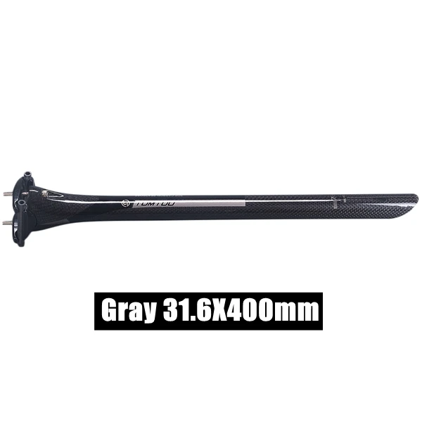 Gray 31.6X400mm TOMTOU Велоспорт Шлем карбоновый Подседельный штырь 27,2/30,8/31,6 мм Сверхлегкий дороги/горный велосипед на подседельную трубу рамы 0 градусов, для велосипеда, MTB, Запчасти - Цвет: Gray 31.6X400mm