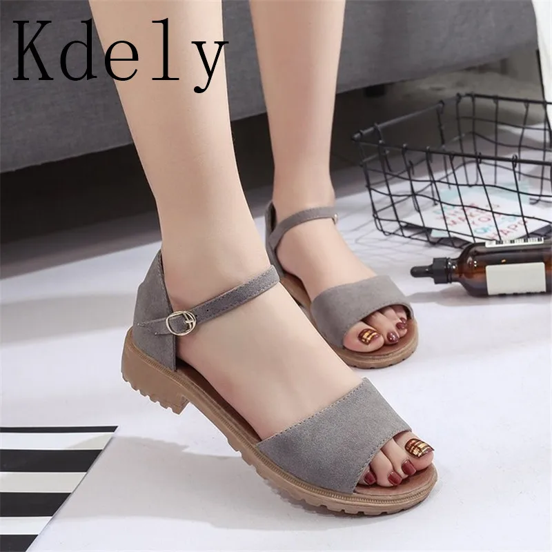

Hot Summer Floral Sandals Fish Mouth Women Sandals Pu Suede Solid Retro High Heels Square Heel Woman Buckle Shoe Size 35-40