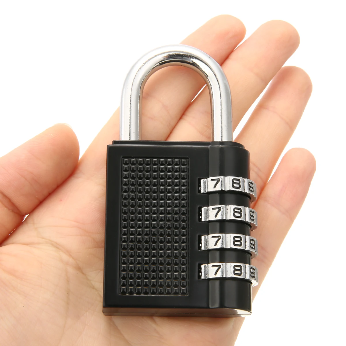80*43*14mm Heavy Duty 4 Dial Digit Combination Lock Weatherproof Security Padlock Outdoor Gym Safely Code Lock Black