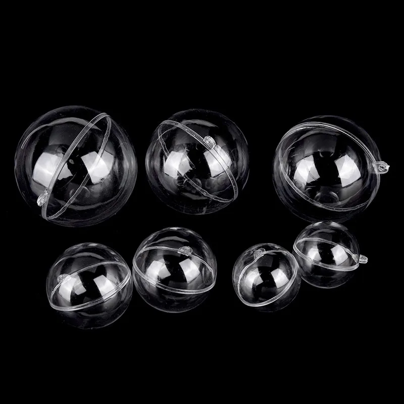 5pcs 4-8cm Hanging Ball New For Xmas Tree Bauble Clear Plastic Transparent Home Party Christmas Decorations Gift Craft