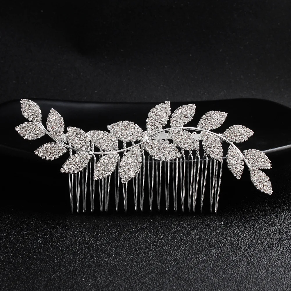 

Newest Leaves Women Crystal Leaf Hair Pins Austrian Crystal Hair Combs Wedding Hair Accessories Bridal Hair Clips Headpieces