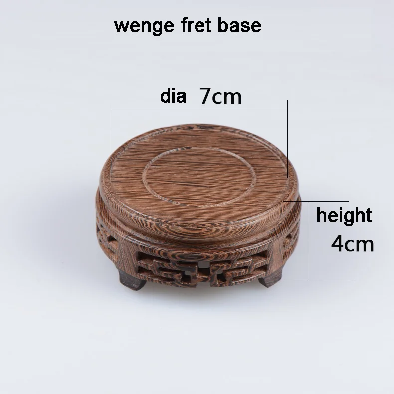 Венге и черное дерево Лада шаблон деревянная база Чайник Камень бонсай античная ваза с круглым основанием поддержка - Цвет: wenge dia 7cm