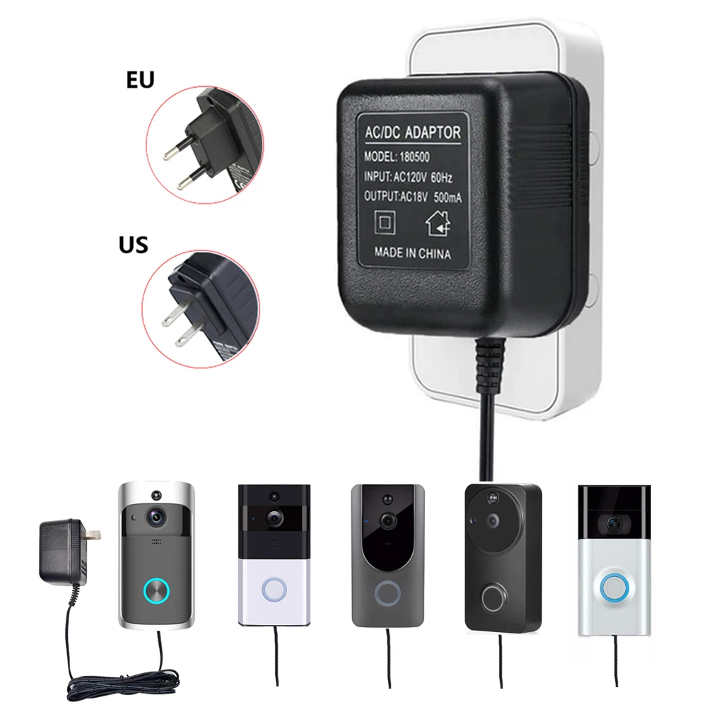 18V AC Transformer 5 Meter Cable Wifi Doorbell Camera Power Adapter for IP Video Ring