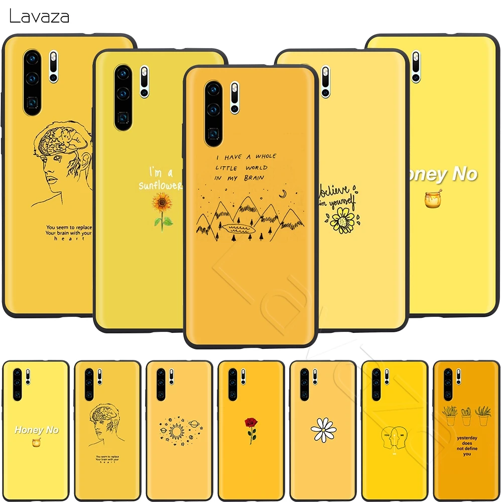 Лаваза желтый эстетический Печатный чехол для Huawei Mate Y7 Y9 P8 P9 P10 P20 P30 P40 Max Lite Pro P Smart