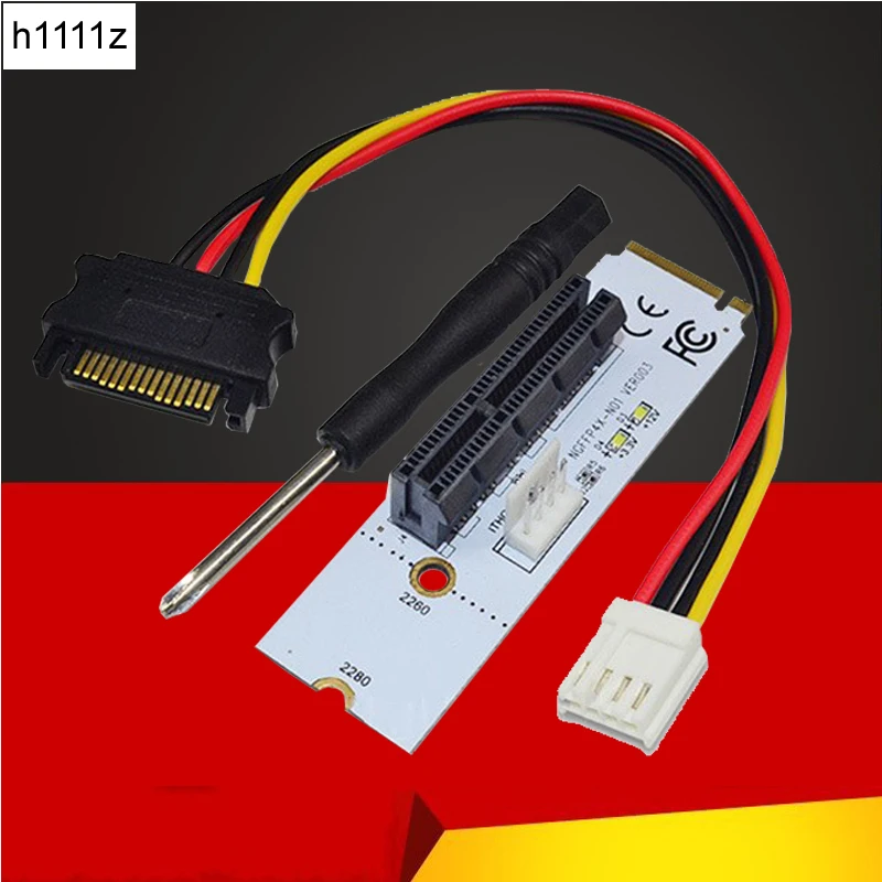 NGFF M.2 ключ м для PCI-E 1X 4X 8X 16X Riser Card ETH и т. д. Графика карты добыча слот адаптер с светодиодный для BTC LTC машина майнера