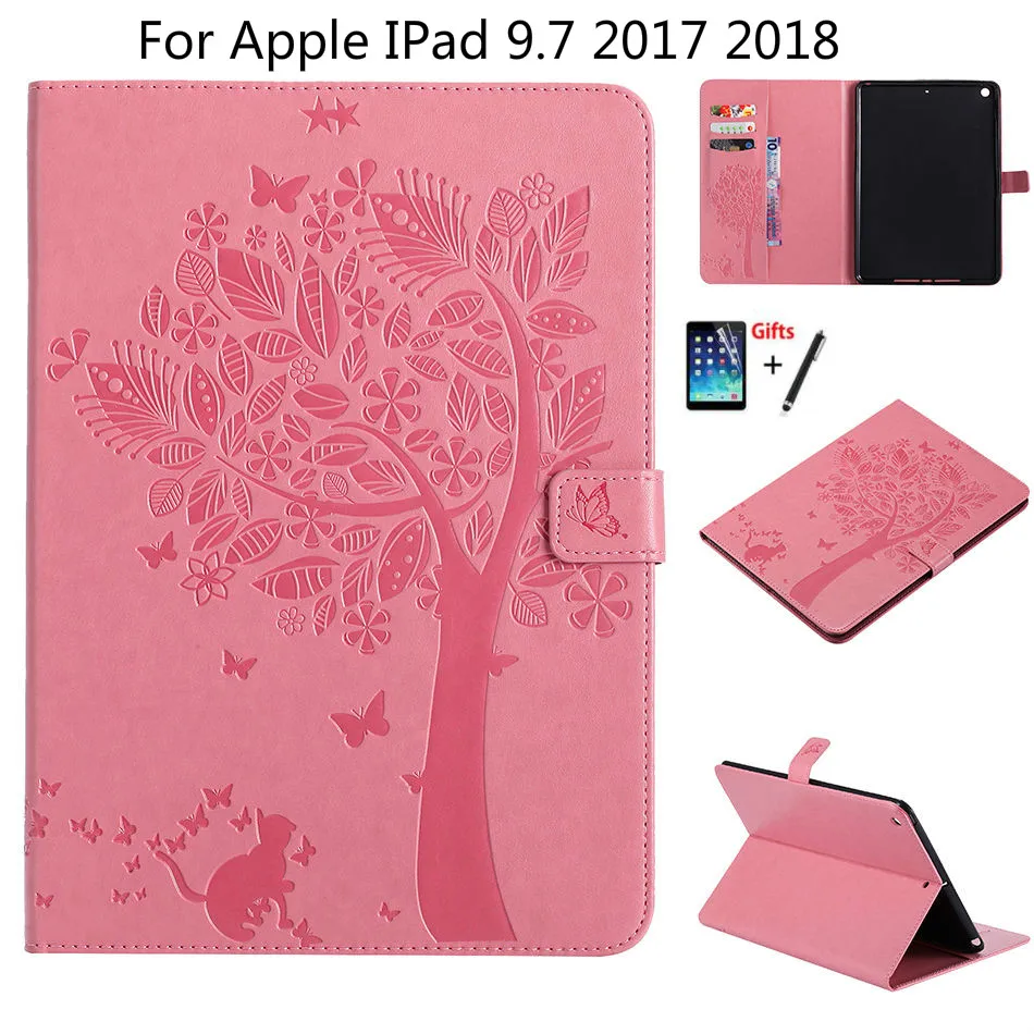 Чехол-подставка с рисунком кота и дерева для Apple IPad 9 7 2017 2018 5th 6th Generation чехол s A1822
