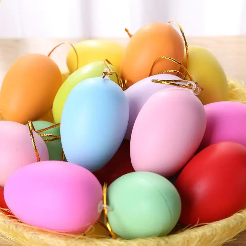 20 штук одноцветное Цвет Пасха ручная крашеные яйца Пасхальные декоративные игрушки подвески