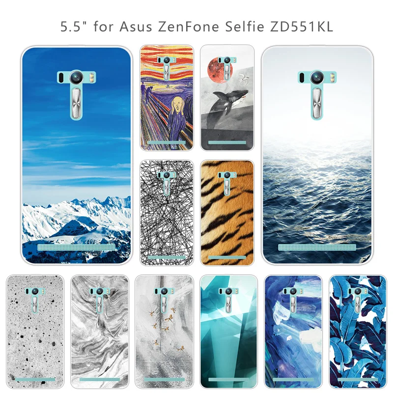 Силиконовый чехол для Asus Zenfone Selfie ZD551KL телефона из мягкого ТПУ 5 дюйма задней