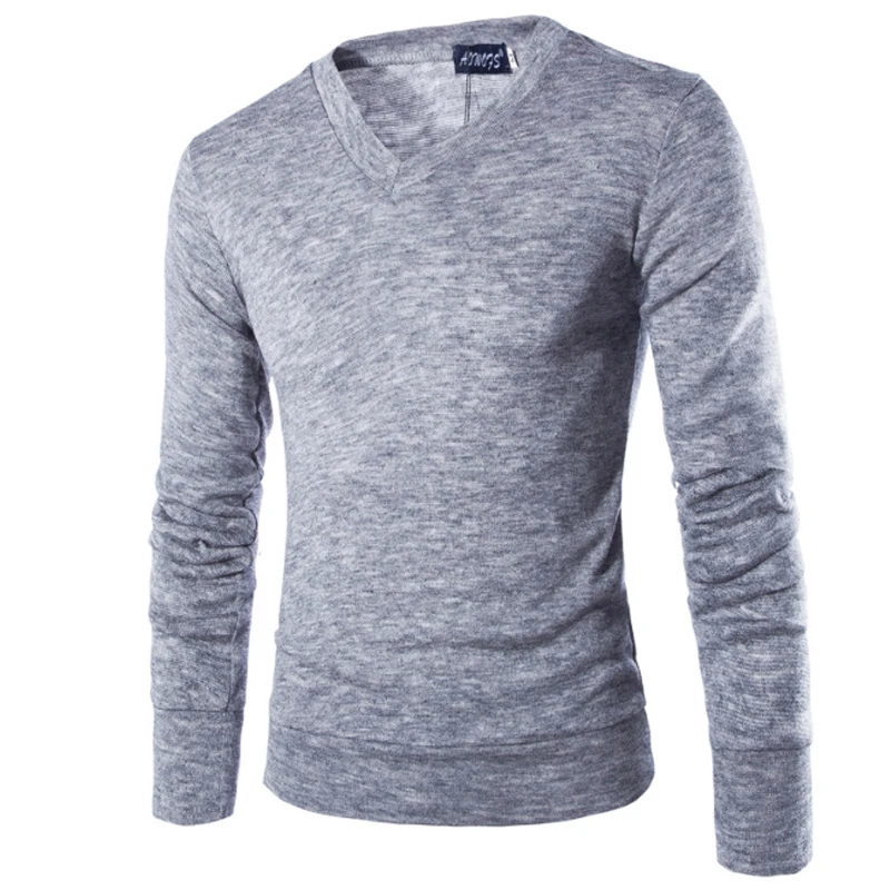 

EINAUDI 2017 V-Neck Sweaters Stylish Knitted Long Sleeve Men Sweater Male Solid Bottoming Sweaters Pullover 7 Colors