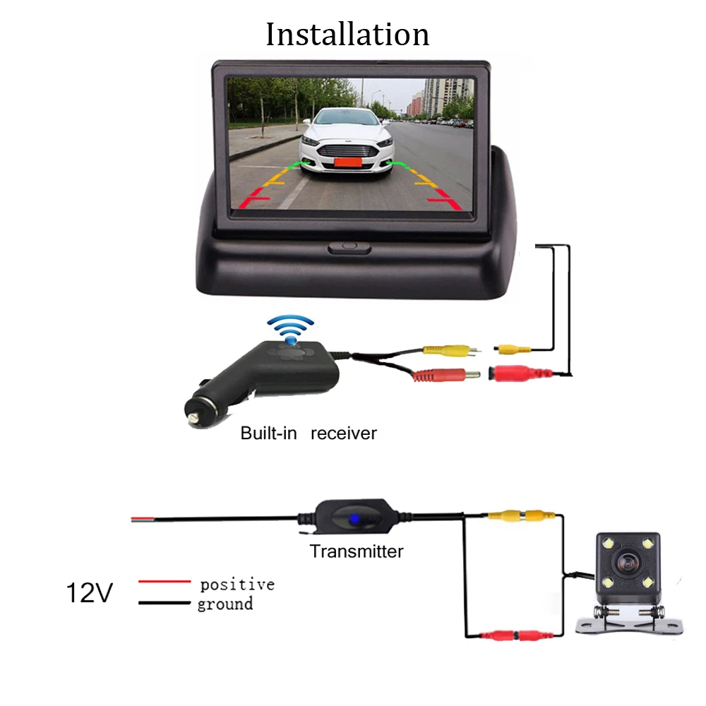 Podofo 4,3 дюймов Высокое разрешение автомобильная система заднего вида дисплей для RV автомобильный Автобус+ Автомобильный резервный HD камера заднего вида