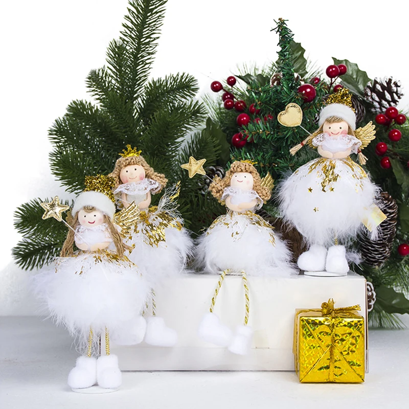 

New Christmas Decorations Angel Wings Girl Doll Christmas Tree Pendant Desk Decor Xmas Home New Year Christmas Decorations