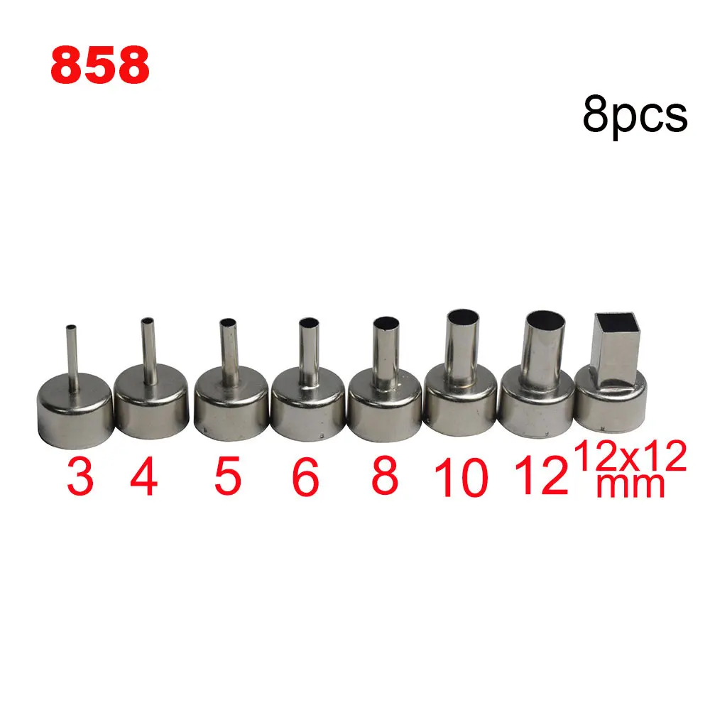 1 набор, 22 мм, Универсальная насадка, паяльная станция, станция горячего воздуха, пистолет, насадки для 858 858D+ Eruntop 8586, Сварочные насадки - Цвет: 8PCS 858