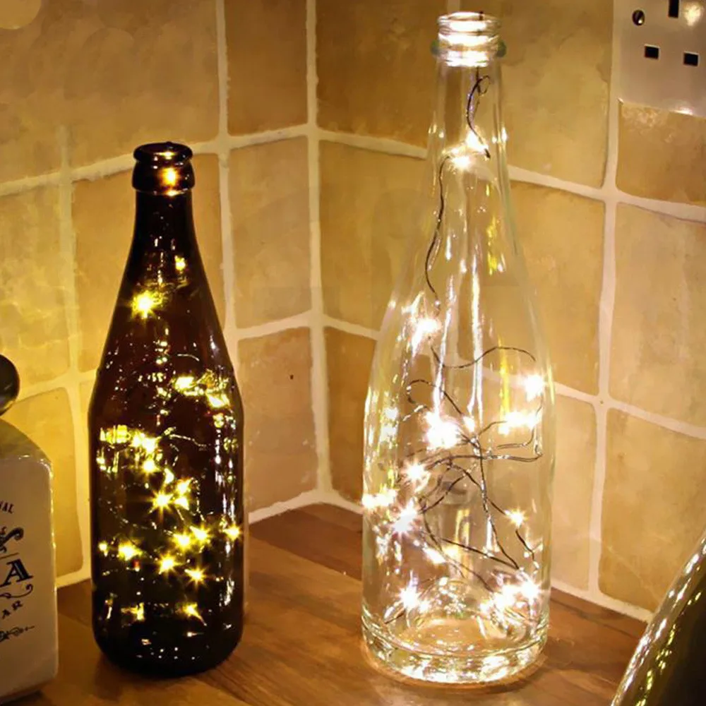 1 м гирлянда Фея свет в форме пробки бутылка затвор свет стекло вино светодиодный медный провод свет для PartyWedding лампа Прямая поставка#30
