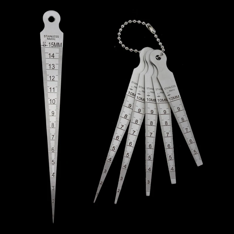 

Stainless steel 1-10mm Taper Gauge Aperture Scale Wedge Feeler Gauge Aperture Scale Hole Inspection Measuring Ruler