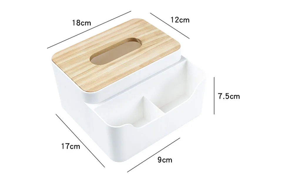 Многофункциональные коробки для салфеток креативные настольные коробки с деревянной крышкой простые пластиковые коробки с пультом дистанционного управления 18*17*7,5 см