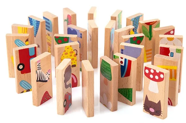 Развивающая игрушка деревянное домино игра строительный блок для детей игра для взрослых