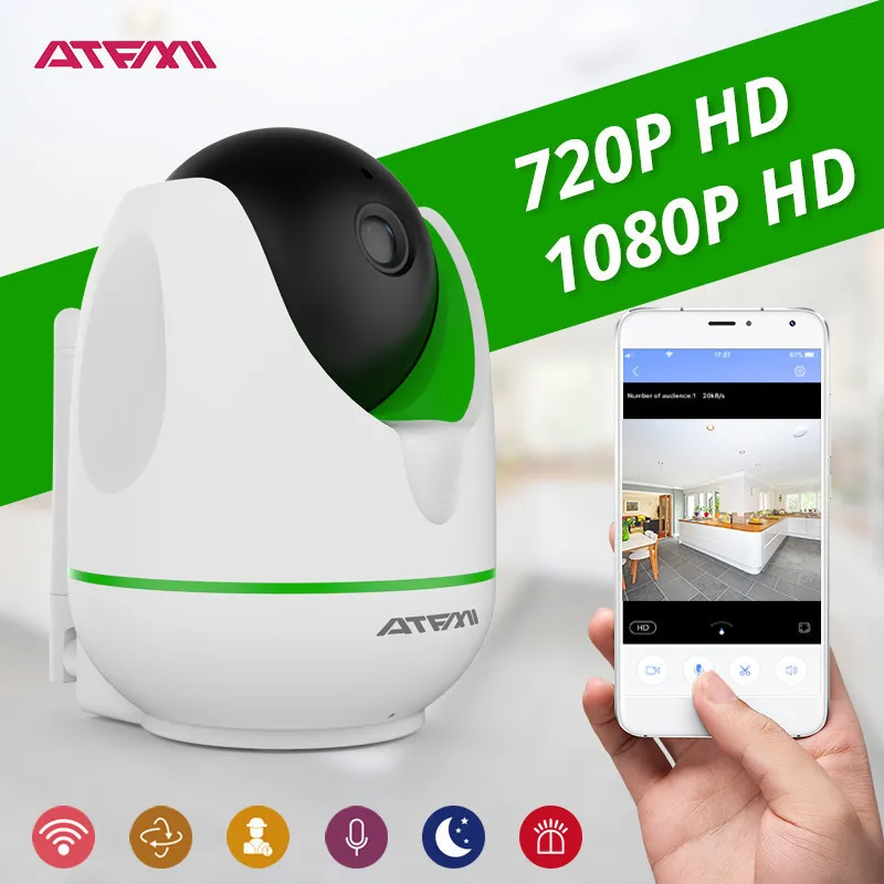 

ATFMI 1MP 2MP HD Wireless IP Camera Wifi Night Vision Network Indoor Monitor CCTV P2P Onvif Pan/Tilt/Zoom Surveillance wholesale