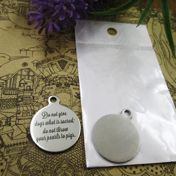 

20pcs--"If his son asks for bread..." stainless steel charm more styles for choosing DIY Charms Bible gold sentence