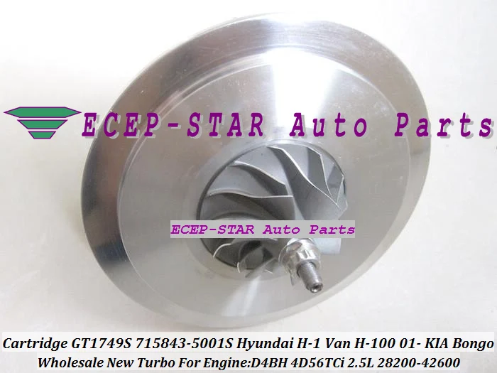 GT1749S 715843-5001S 28200-42600 715843 Turbocharger CHRA Cartridge Core Hyundai H-1 Van H-100 2003- KIA Bongo D4BH 4D56TCi 2.5L (3)
