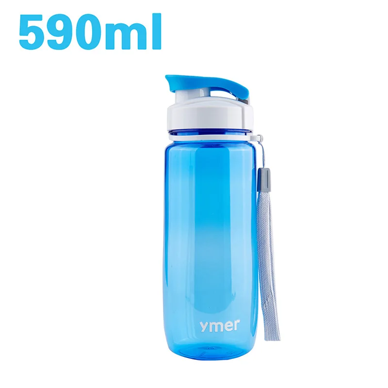 Спортивная бутылка для воды, портативная, герметичная, для спорта, путешествий, космоса, велосипеда, пеших прогулок, пластиковая бутылка для питьевой воды, посуда для напитков, 590 мл, 560 мл - Цвет: Blue 590
