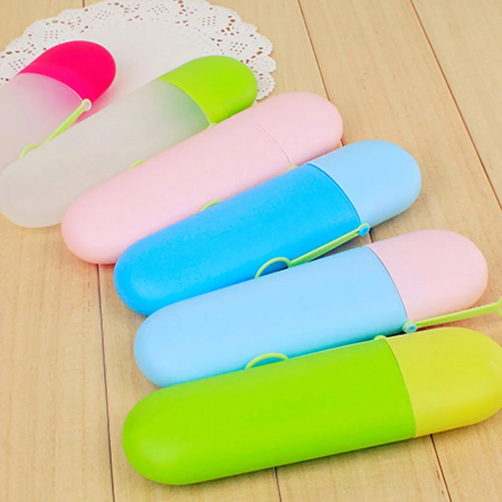 

new Portable Travel Toothbrush Box Trip Breathable Anti-bacterial Protective Toothbrush Storage Container Case Blikken Doosjes
