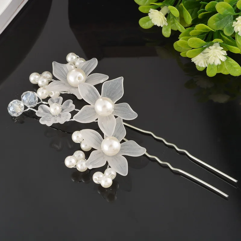 

1PC Bridal Hairdisk Flower Shape Hairpin Wedding Decorations Accessories Lovely Pearl Women Ladies Hair Jewelry 10x6cm